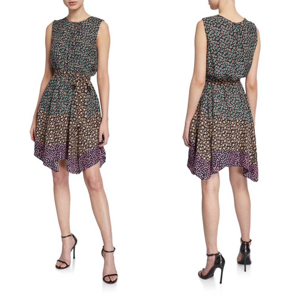 NWT Rebecca Taylor Louisa Mix Floral Silk Dress